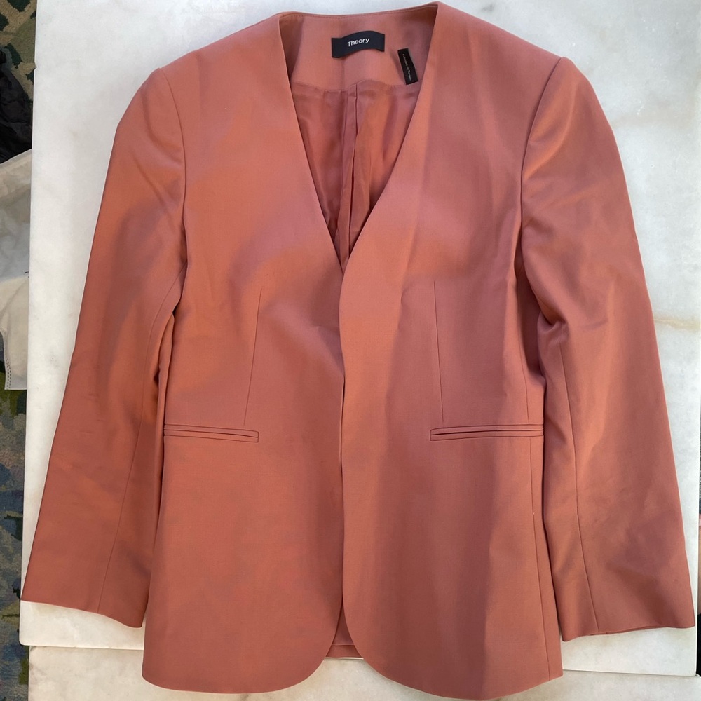 50% OFF FALL SALE Theory Lyndraiya Blazer in Deep rose